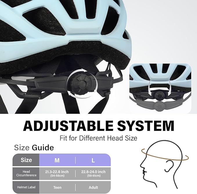 Youth Adult Road Bike Helmet, Men Women Adjustable Mountain Bicycle Helmet with Detachable Visor, 2 Sizes for Age 8-14+ Youth, Kids, Adult
