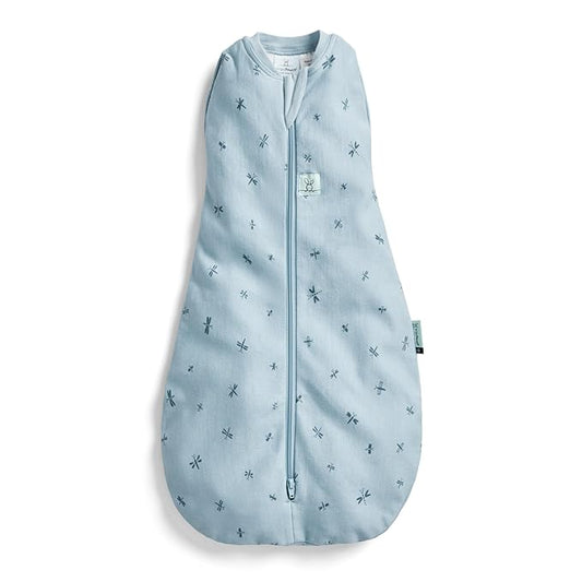 ergoPouch Cocoon Swaddle Sack 1.0 TOG - Baby Sleep Sack, Gentle Snug Fit Helps Calm Startle Reflex, Ideal for Arms In/Out Sleeping, Soft Breathable Fabric for Better Sleep (0 Months, Dragonflies)