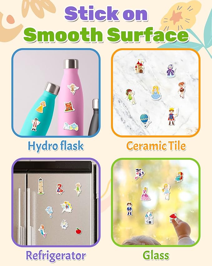 Benresive Reusable Sticker Books for Toddlers, Fun Travel Stickers for Kids, Toddler Sticker Book, Crafts Activities for Toddlers, 3 and Up Birthady Gifts - Fairy