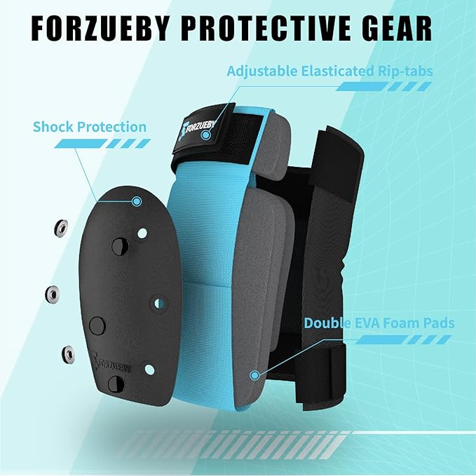 Adult/Kids Knee Pads Elbow Pads Wrist Guards 6 in 1 Protective Gear Set for Inline Roller Skating Skateboarding Scooter BMX etc.