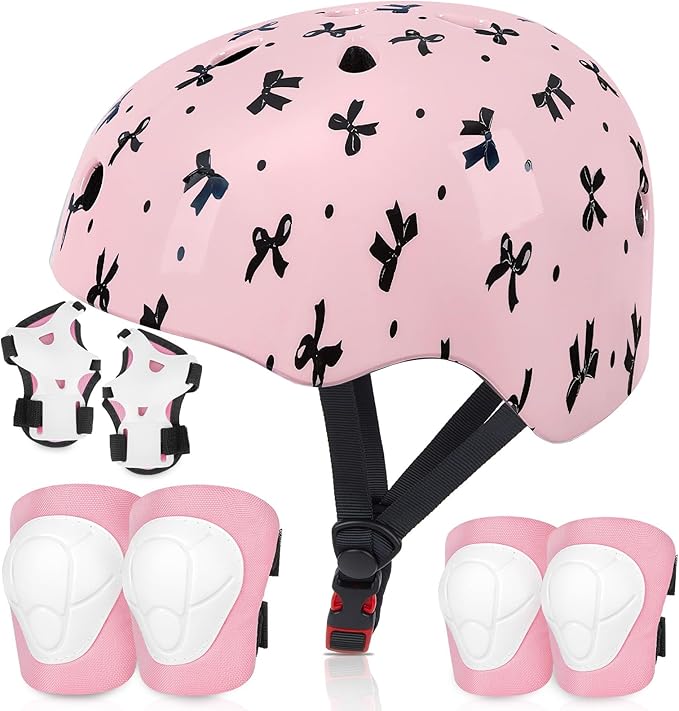 FIODAY Kids Helmet Knee Pads for Kids Unicorn Knee and Elbow Pads Wrist Guards Adjustable Protective Gear Set for Girls Boys Sports Skateboard Inline Skating Scooter