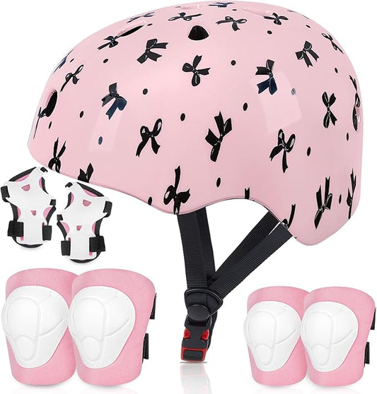 FIODAY Kids Helmet Knee Pads for Kids Unicorn Knee and Elbow Pads Wrist Guards Adjustable Protective Gear Set for Girls Boys Sports Skateboard Inline Skating Scooter