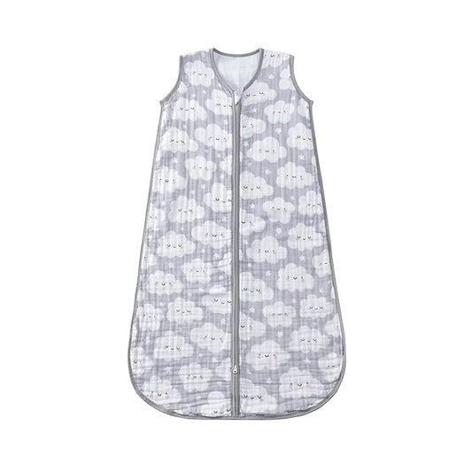 Baby Sleep Sack 2-4 T Baby Wearable Blanket 100% Organic Cotton 0.5 TOG Toddler Sleep Sacks 2- Way Zipper Soft 4 Layers Muslin 2T 3T 4T Cloud