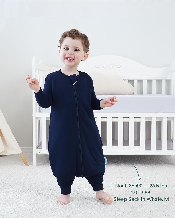 PurComfy Supersoft Toddler Sleep Sack with Feet 1.0 TOG Premium Bamboo Viscose Sleep Bag Walker with Legs 12-18-24-2t-4t-5t