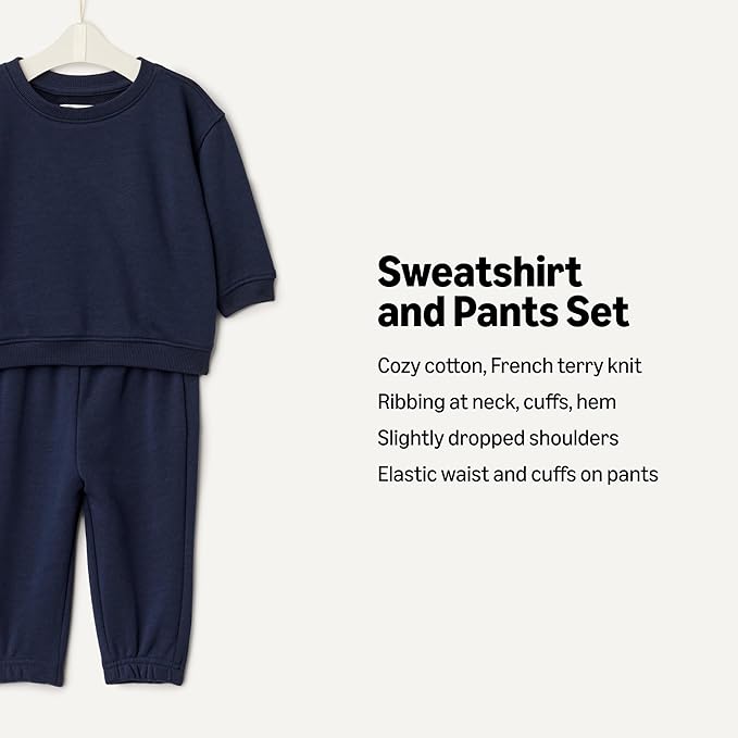 Amazon Essentials x Sofia Grainge Toddlers and Baby Boys' Sweatshirt and Sweatpant Set