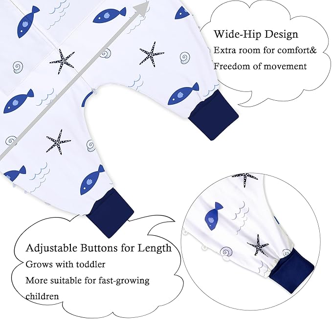 Toddler Sleep Sacks Sleep Sack 3T 4T 5T with legs Cozy comfy Baby Warable Blanket with 2-Way Zipper(3T-5T)