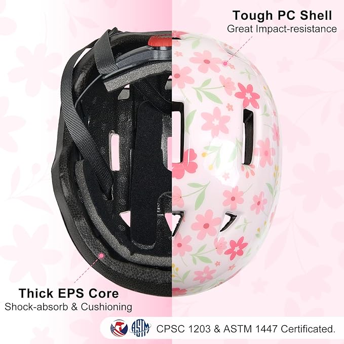 Toddler Helmet, Baby Infant Bike Helmet with Toddler Knee Pads and Elbow Pads Set for Kids 1-3 Years, Adjustable Baby Bike Helmets for Scooter Bicycle