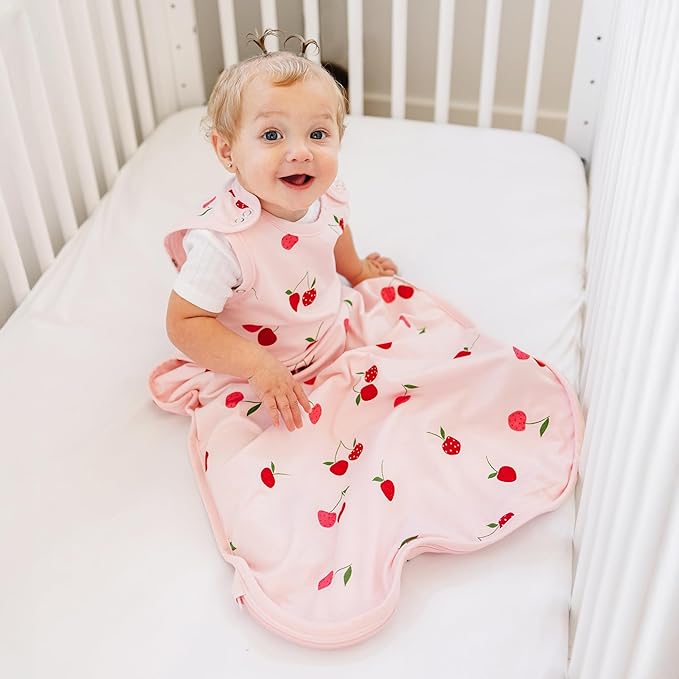 Ecolino Organic Cotton Baby Sleep Sack - 2-Way Zipper Baby Wearable Blanket - Toddler Sleeping Bag Sack - 2-4 Years - Cherry