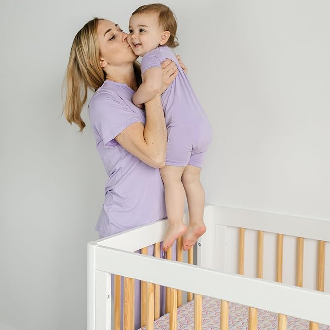 Little Sleepies Baby Crib Sheets, Buttery Soft Viscose from Bamboo Crib Sheets for Boys & Girls, Toddler Bed Sheet, Standard Crib Mattress Sheet, Super Stretchy & Elasticized (Pastel Rainbows)
