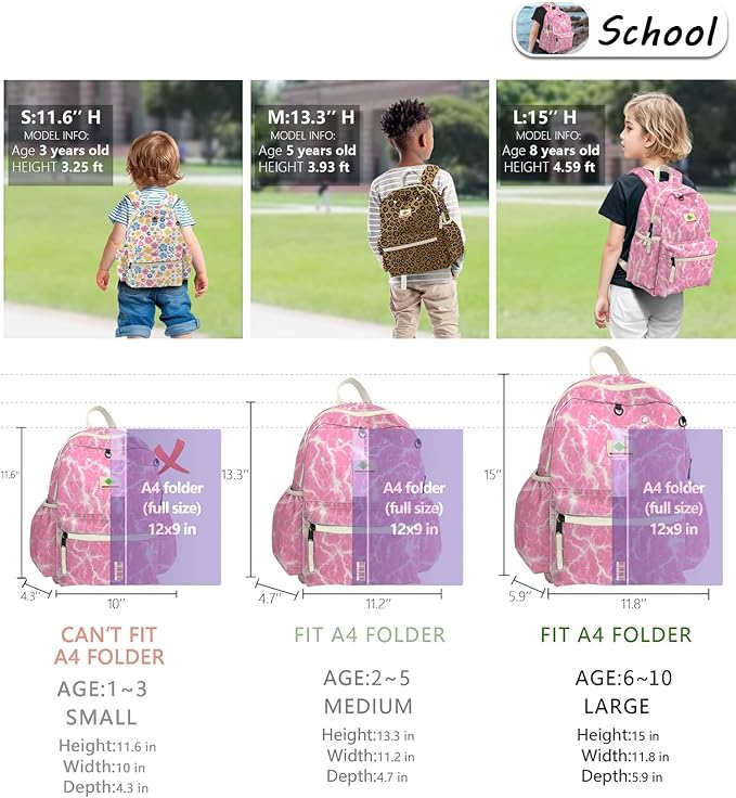 atgark Kids Backpack for Girls: Girls Backpack 6-10 - Kindergarten Elementary School Bookbag for Girl