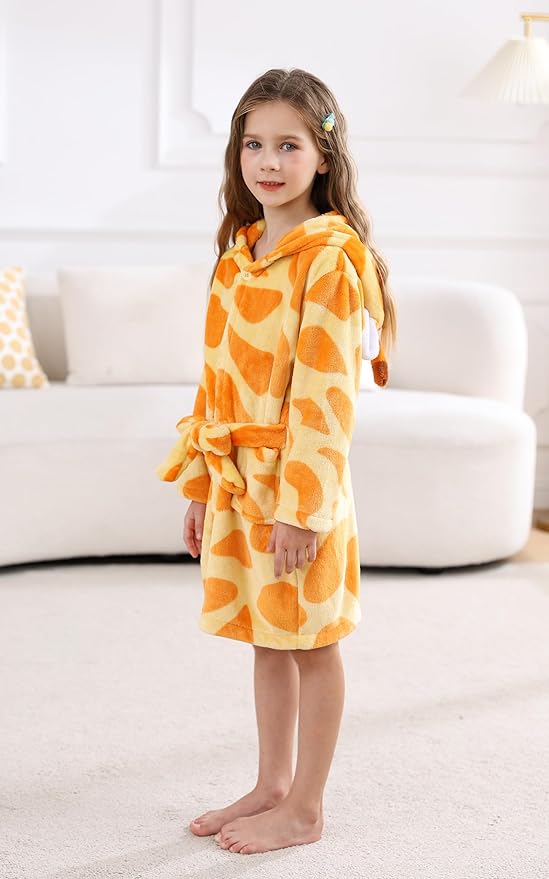 CuteOn Bathrobe for Women Soft Fleece Hooded Plush Loungewear