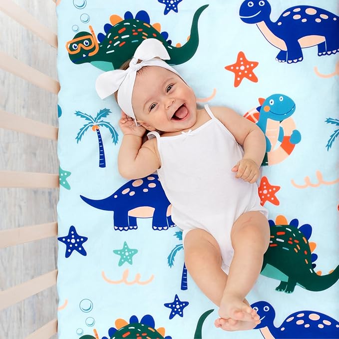 UOMNY Crib Sheet,Boys Girls Crib Sheets Baby Sheet for Standard Crib and Toddler Mattresses Nursery Bedding Sheet Crib Mattress Sheets for Boys and Girls 1 Pack Toddler Sheet