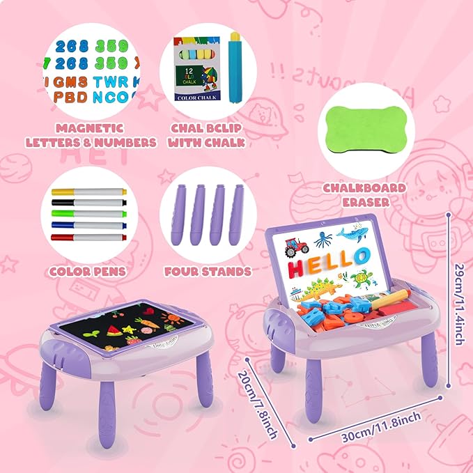 Gift for 1-2 Year Old Girls, Toddler Girl Toys with Magnetic Letters and Numbers, Learning and Educational Toys for 1 2 Year Old, Girls Birthday (Unicorn Pink)