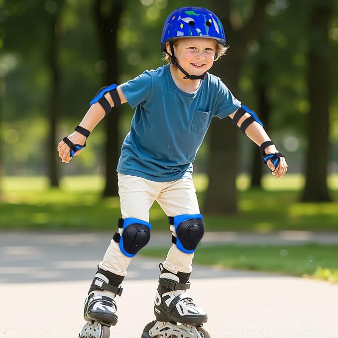 FIODAY Kids Helmet Knee Pads for Kids Unicorn Knee and Elbow Pads Wrist Guards Adjustable Protective Gear Set for Girls Boys Sports Skateboard Inline Skating Scooter