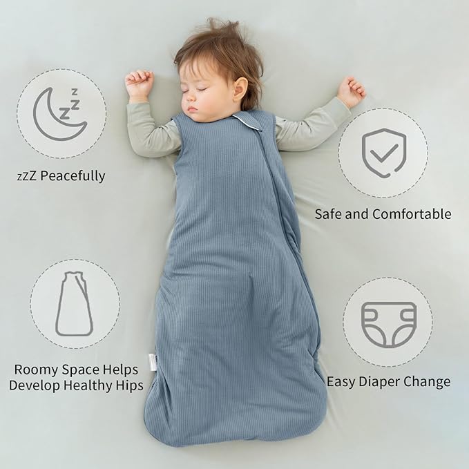 Rayon Made from Bamboo Sleep Sack 2t-3t Supersoft Toddler Sleeping Sack 24-36 Months 1.0 Tog Breathable Baby Wearable Blanket with 2-Way Zipper Unisex Sleeping Bag for Babies