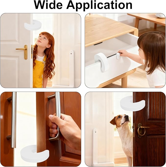 Door Pinch Guard, 4 Pack Door Slam Stopper Door Finger Pinch Guard Soft Thick Foam Door Stopper, Prevent Finger Pinch Injuries, Slamming Doors, Keep Pets from Getting Locked in (White)