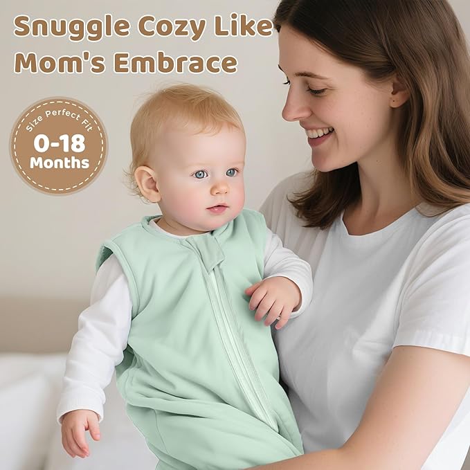 Freejoy Viscose From Bamboo Baby Sleep Sack, 1.5 TOG Infant Toddler Wearable, Buttery Soft Sleeping Bags