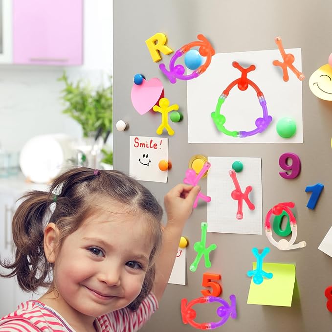 24Pcs Magnetic-People-Magnet-Men: Magnetic Travel Toys for Kids, Creative, Portable and Educational, Funny Magnets for Kids, Small Toys for Classroom Prizes, Easter Egg Stuffers, Office