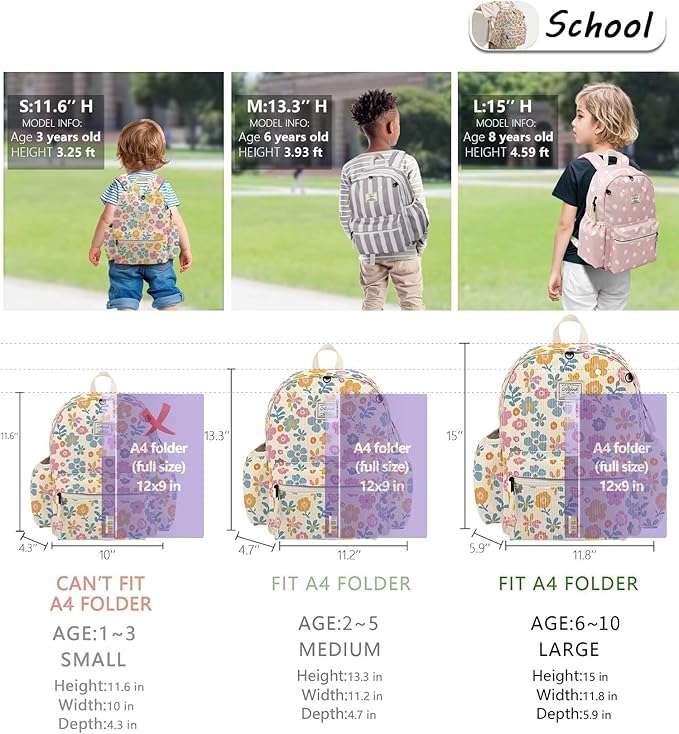 atgark Corduroy Toddler Backpack for Girls 2-5: Preschool Backpack for Girls
