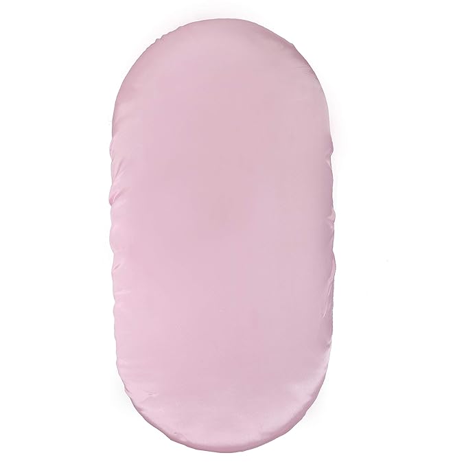Pro Goleem Satin Bassinet Sheet Great for Baby Hair Soft Silk Feeling Sheet for Cradle or Bassinet Pad＆Mattress for Girls Gift for Newborn and Infant Pink