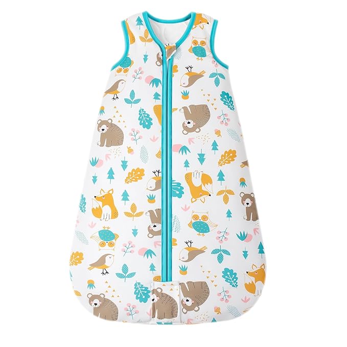 Mosebears Sleep Sack Baby Winter Wearable Blanket with 2-Way Zipper,2.5 TOG Cotton Sleep Sack Unisex (Animal World, 18-24 Months)