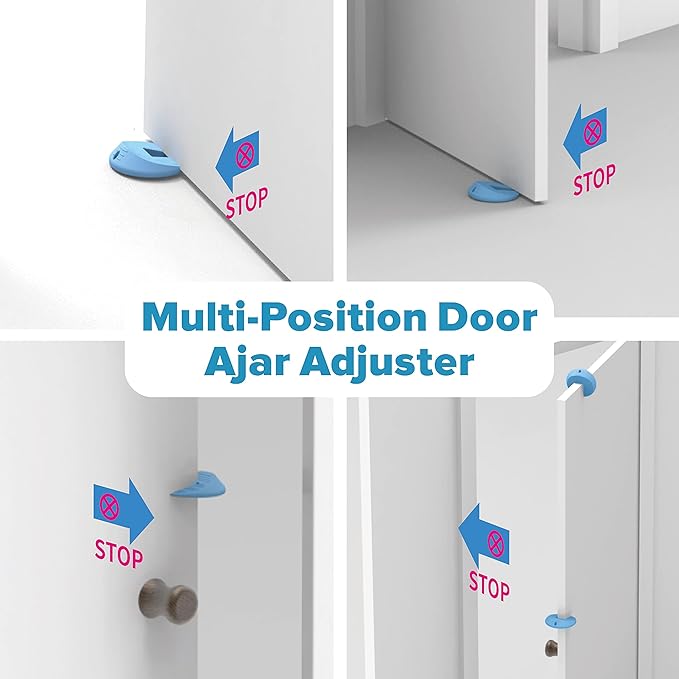 Neobay Door Pinch Guard and Door Slam Stopper, Durable Silicone Door Finger Pinch Guard, Prevents Finger Pinch Injuries, Slamming on Even Heavy Doors Doors, Door Safety for Kids, 2 Pcs Blue Upgraded.