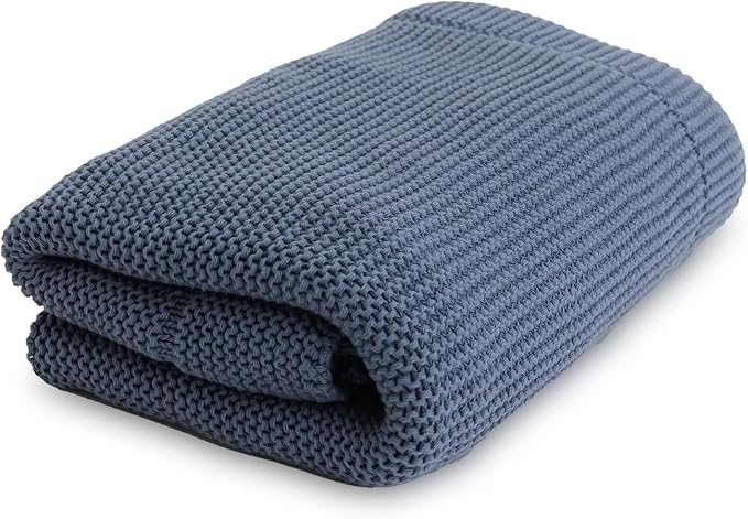 Natemia 100% Organic Cotton Knitted Baby Receiving Blanket for Newborn, Infant & Toddler – Ultra Soft 30" x 40" Crib, Stroller & Nap Time Cover for Boys and Girls – Baby Cotton Blanket