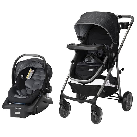 Safety 1st Deluxe Grow and Go Travel System Stroller and Car Seat Combo, 8-in-1 Car Seat, Weight Capacity 4-30 lbs, High Street