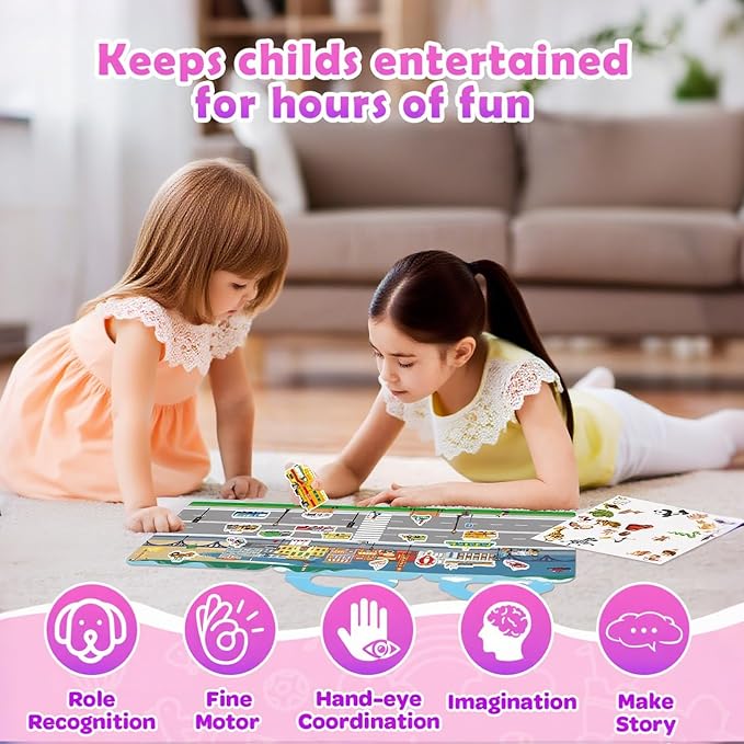 4 Sets Reusable Sticker Books for Toddler, Dress Up Stickers Book for Girls, Arts Crafts Jelly Stickers Travel Toys, Birthday and Christmas Gifts for Kids 3 4 5 6, Princess, Mermaid, Fairy Tale