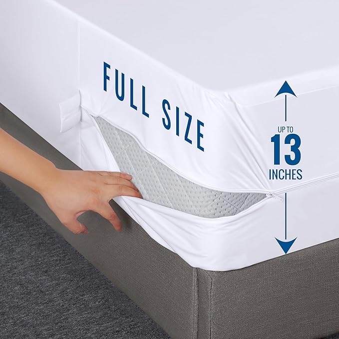 Utopia Bedding Waterproof Mattress Protector Full Size (Pack of 10), Zippered Mattress Encasement Bed Bug and Dust Mite Proof, Absorbent Six-Sided Mattress Cover