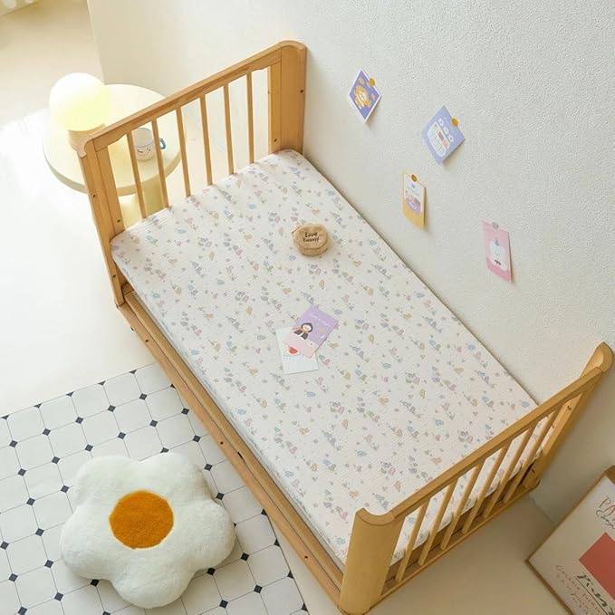 Muslin Crib Sheets - Fitted Crib Mattress Sheets for Boys and Girl - 28"x 52", 2 Pack (Dinosaur, Blue)