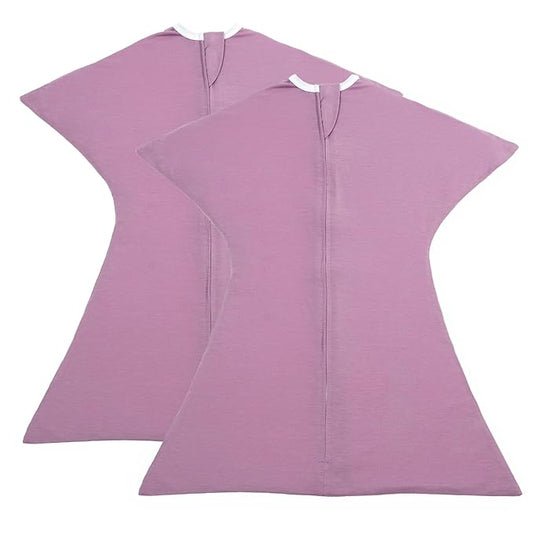 SleepingBaby Zipadee-Zip Transition Swaddle - Cozy Baby Swaddle Blanket with Zipper Convenience - Roomy Wearable Blanket for Easy Diaper Changes - Classic Lavender, Small (4-8 Month) - 2 Pack