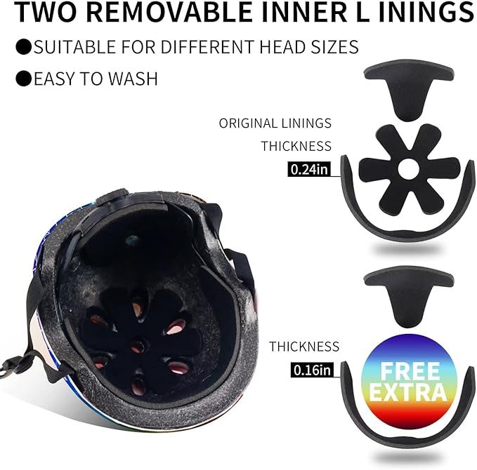 Adjustable Color Gradient Toddler Kids Bike Helmet for 3-5-8-14+Ages Girls Boys.Skateboard Bicycle Toddler Helmet 2-4 Years for Multi-Sports Cycling Scooter Inline Roller Skates Rollerblading