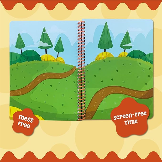 Stick4Ever Jelly Sticker Book - for Kids - Waterproof, Easy to Clean Reusable Sticker Book for Toddlers- Reusable Road Trip Activities for Kids - Stocking Stuffers for Toddlers (Park)