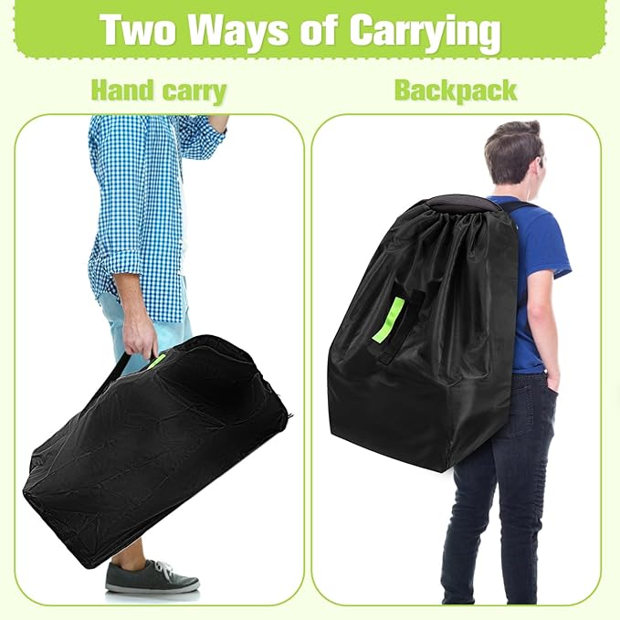 Sublaga Car Seat Bags For Airplane Travel, Durable Carseat Cover For Air Travel Car Seat Travel Bag with Shoulder Straps and 2pcs Luggage Tags For Airplane