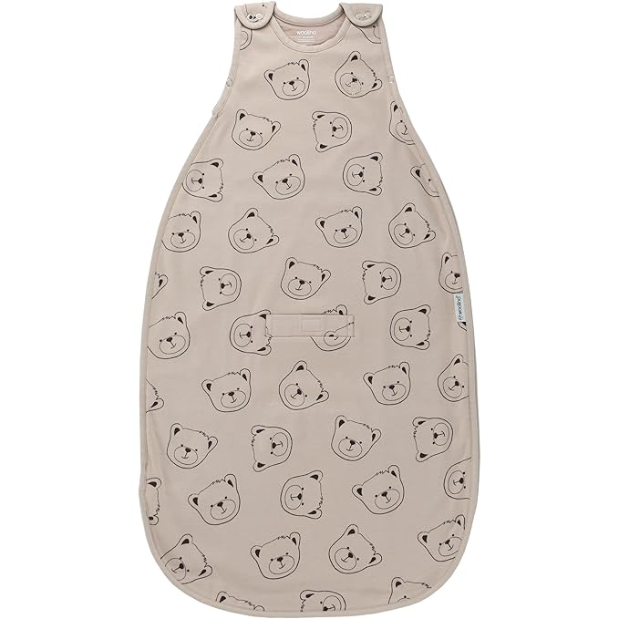 Woolino Merino Wool & Organic Cotton Baby Sleep Sack 2-24 Months – Ultimate 4-Season Baby Sleeping Bag, Universal Size Wearable Blanket, 2-Way Zipper & Adjustable Fit, Year-Round Use - Teddy Bear