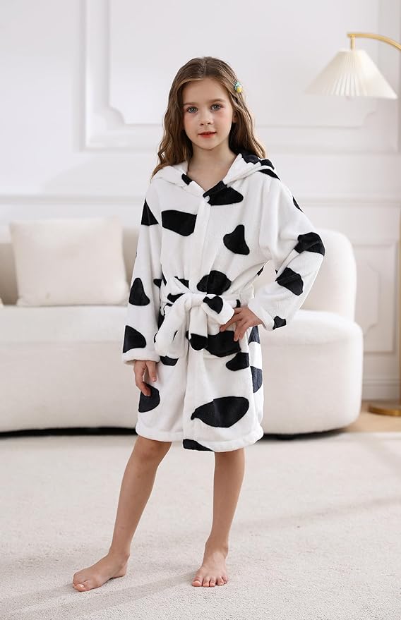 CuteOn Bathrobe for Women Soft Fleece Hooded Plush Loungewear