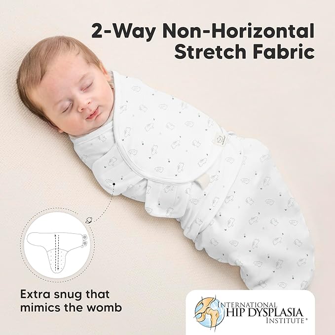 KeaBabies 3-Pack Organic Baby Swaddle Sleep Sacks - Swaddles for Newborns, Infant 0-3 Months, Baby Girls, Boys, Soft & Snug Newborn Sleep Sack, Nursery Swaddling Blankets (Bunnies)