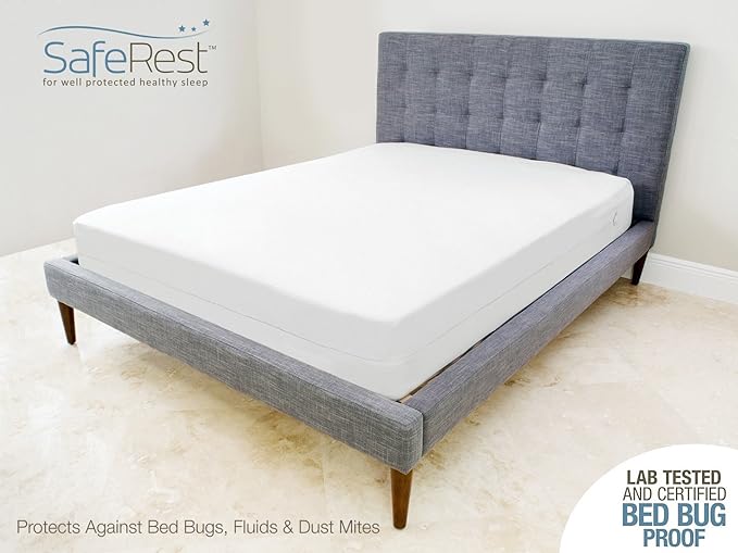 SafeRest Zippered Mattress Protector - Premium 6-9 Inch Waterproof Mattress Cover for Bed - Breathable, Noiseless Washable Mattress Encasement - Full