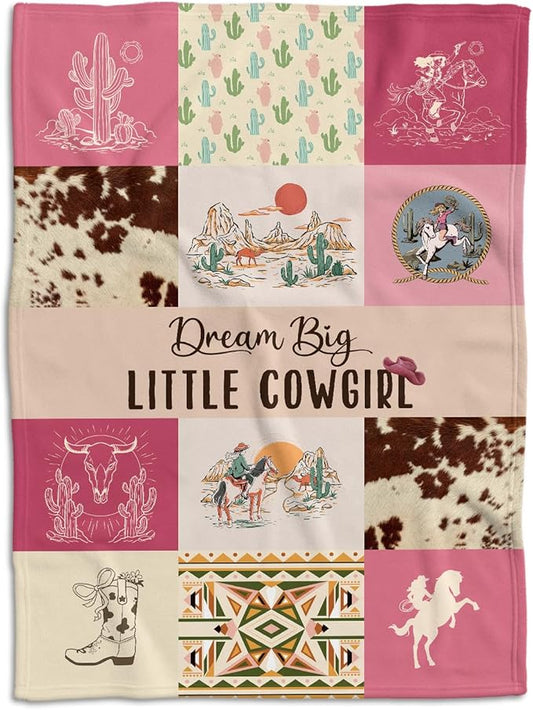 Western Blanket, Western Decor for Nursery Room, Baby Blankets for Girls, Cowgirl Baby Blankets, Cowboy Baby Stuff, Soft Warm Lightweight Nursery Bed Blanket for Newborn Toddlers Daughter