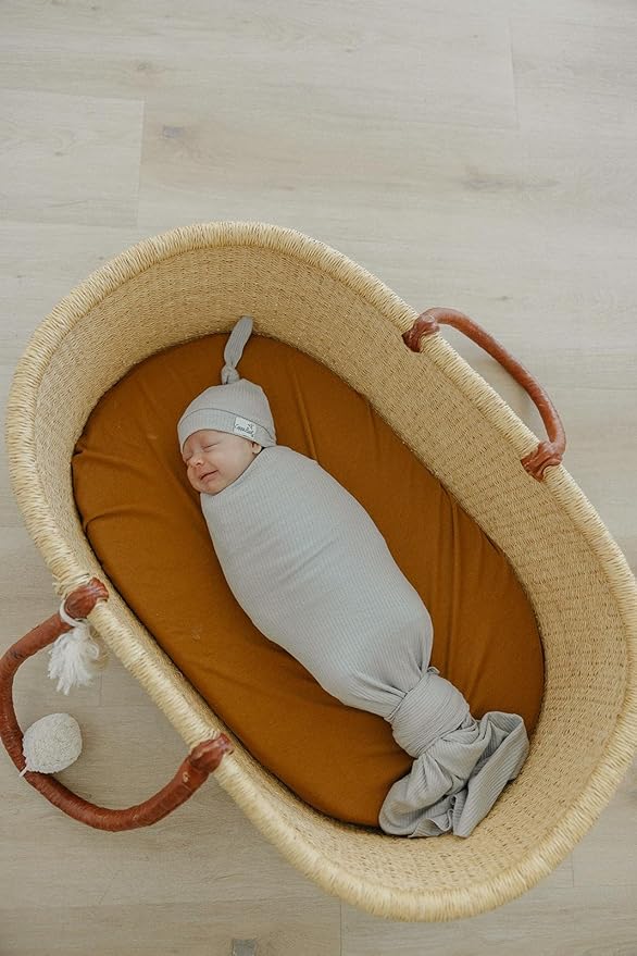 Copper Pearl Baby Swaddle Blanket - Premium Knit Baby Blanket, Large Soft Stretchy Receiving Blankets for Baby Boy and Girl, Swaddles for Newborn, Infant, and Toddler (Ash)