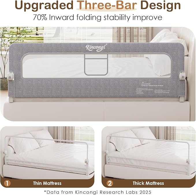 Bed Rail for Toddlers, 71 Inch Wider U-Shape Base Toddler Bed Rails, Swing Down Breathable Baby Bed Rail Guard for King, Queen, Full, Twin Bed Guard Rail for Toddlers