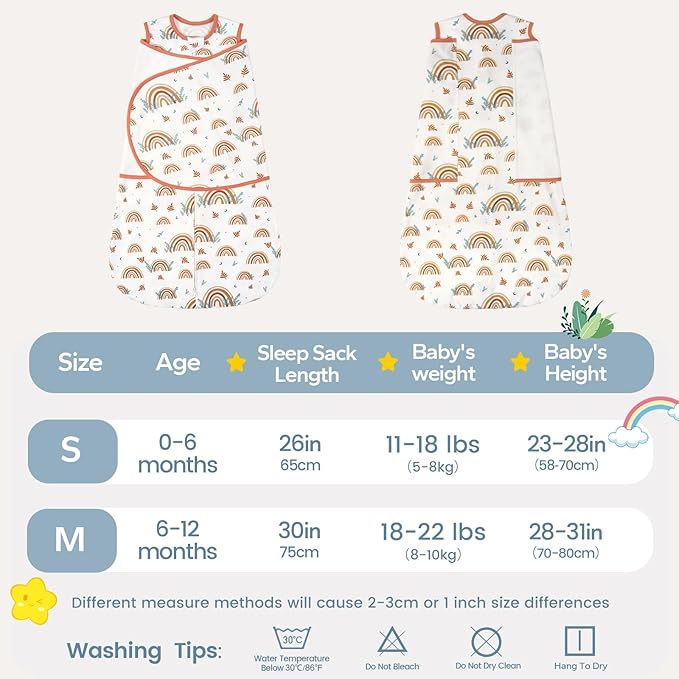 ZIGJOY Baby Swaddle Sleep Sack, 1.0 TOG Sleep Sack Swaddles for Newborns & infant 0-6 Months 100% Cotton Baby Wearable Blanket for Newborn Registry Essentials