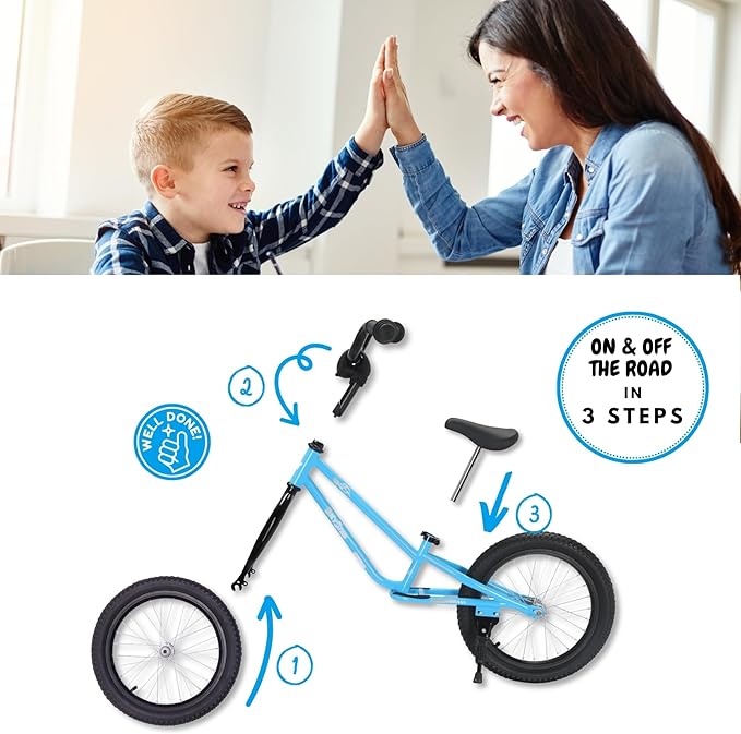 16 Inch Kids Balance Bike for 5-8 Year Old, BMX Kids Bike with No Pedals, Air Rubber Tires, Footrests, Adjustable Height for Big Kids, Boys, Girls (Pink)