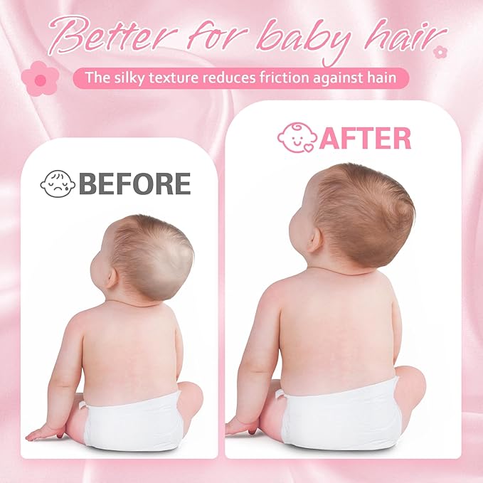 Horbaunal 2 Pack Satin Pack n Play Sheets for Baby with Sensitive Hair and Skin, Silky Mini Crib Sheets 38" x 24" x 5", Soft Playard Sheet Protector Baby Mattress Sheet, Blush Pink & White