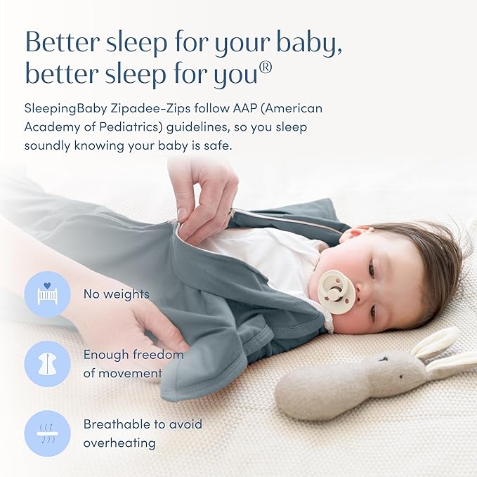 SleepingBaby Zipadee-Zip Transition Swaddle - Cozy Baby Swaddle Blanket with Zipper Convenience - Roomy Wearable Blanket for Easy Diaper Changes - Classic Grey, Large (12-24 Month) - 2 Pack