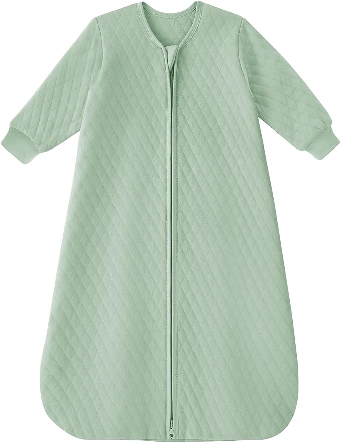 Yoofoss Baby Sleep Sack 18-24 Months 1.0 Tog Long Sleeve Sleep Sack Organic Cotton Wearable Blanket for Toddlers 2-Way Zipper Quilted Sleeping Sacks(X-Large)