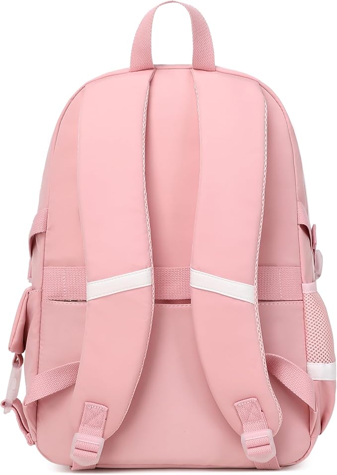 Girls Backpack,15.6 Inch Laptop School Bag Large Primary Elementary Middle College Bookbags Kids Backpacks for Teens Girls Women Students Anti Theft Travel Daypack (Pink)