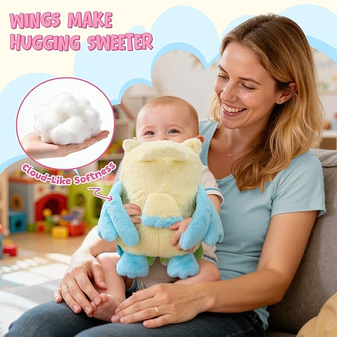 JoyCat Baby Toys for 0-12 Months,13 Inch Sensory Owl Stuffed Animal, Soft Montessori Tummy Time for Infant with Textured Crinkle Mirror, Carseat Toy for Newborn Boys & Girls Birthday Christmas Gifts