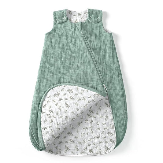 lulumoon Sleep Sack Muslin for Baby: Cotton Wearable Blanket for 3-9 Months - Soft Lightweight Ideal for Nursery Lounge Nighttime Naptime 3-6 Months
